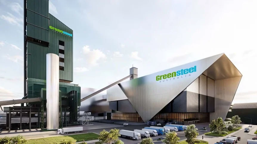 a digital mock up of a modern steel facility