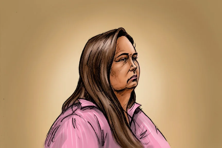 A digital drawing of Erin Patterson wearing a pink shirt