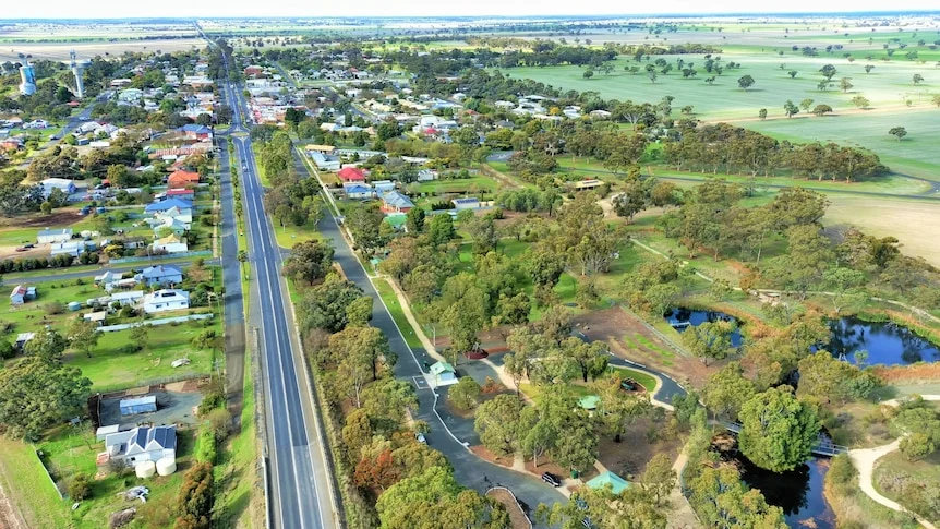 Aerial shot of Kaniva.