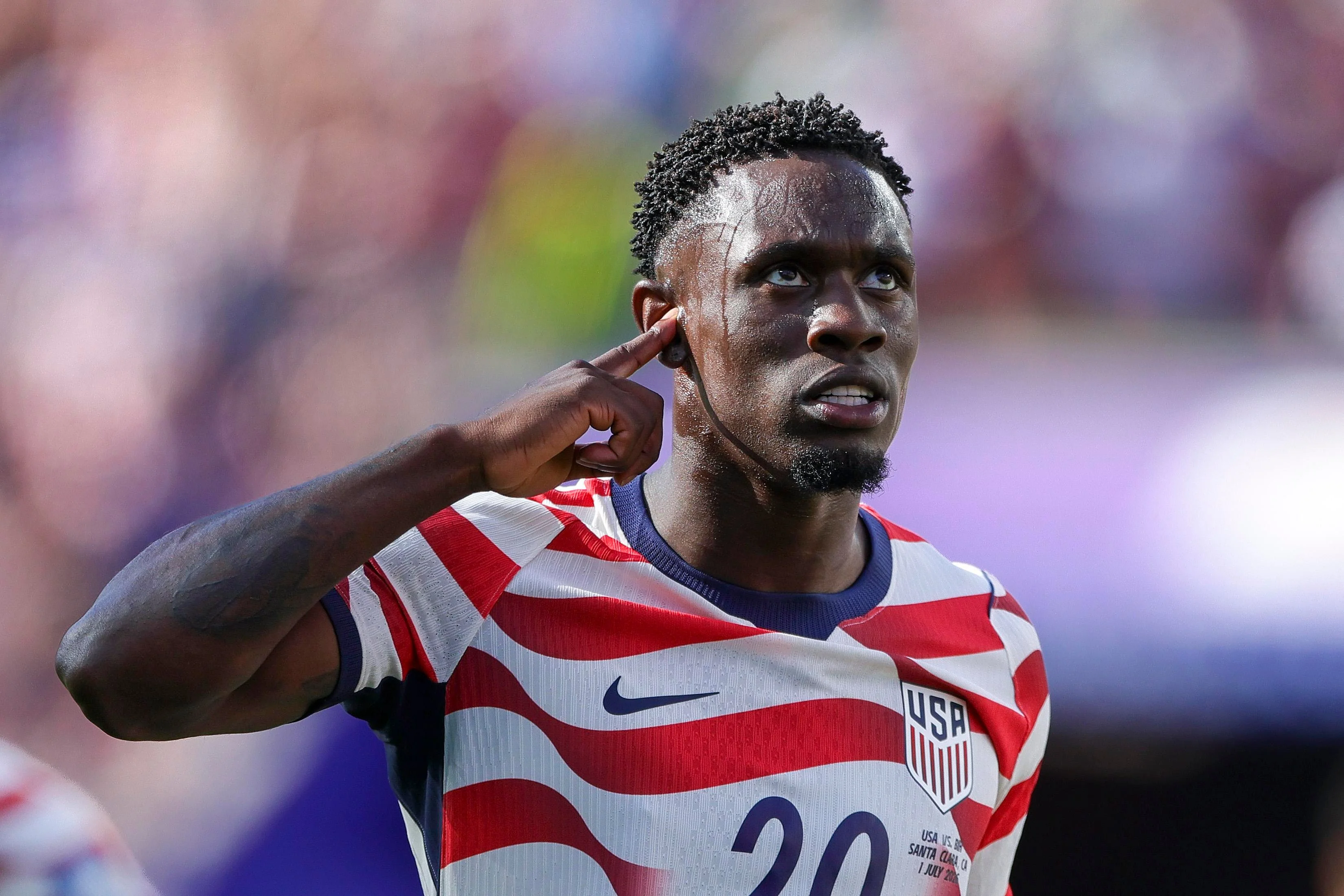 Folarin Balogun, #20, of the United States during the US’s World Cup match against Bosnia Herzegovina.