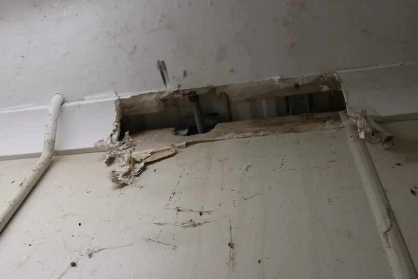 Interior roof with parts broken away.