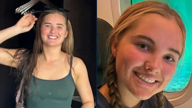 two photos of the same teenager side by side
