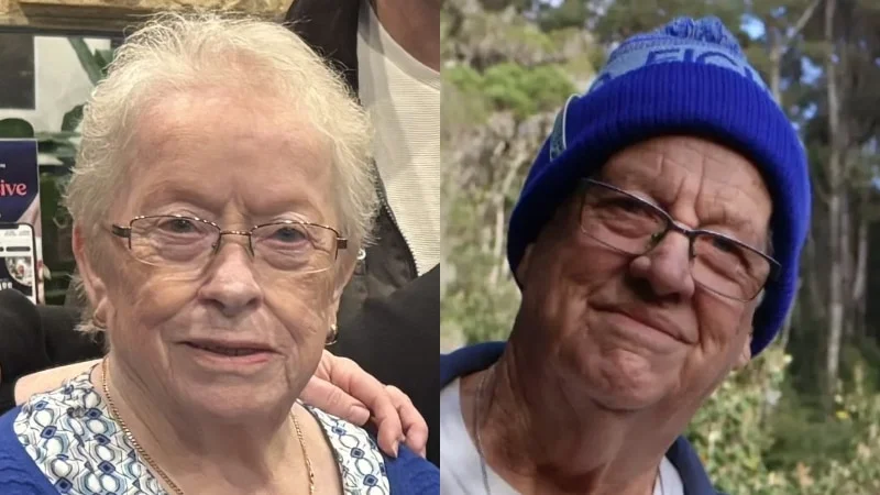 Missing SA couple in Tasmania, photos of a woman and a man next to each other.