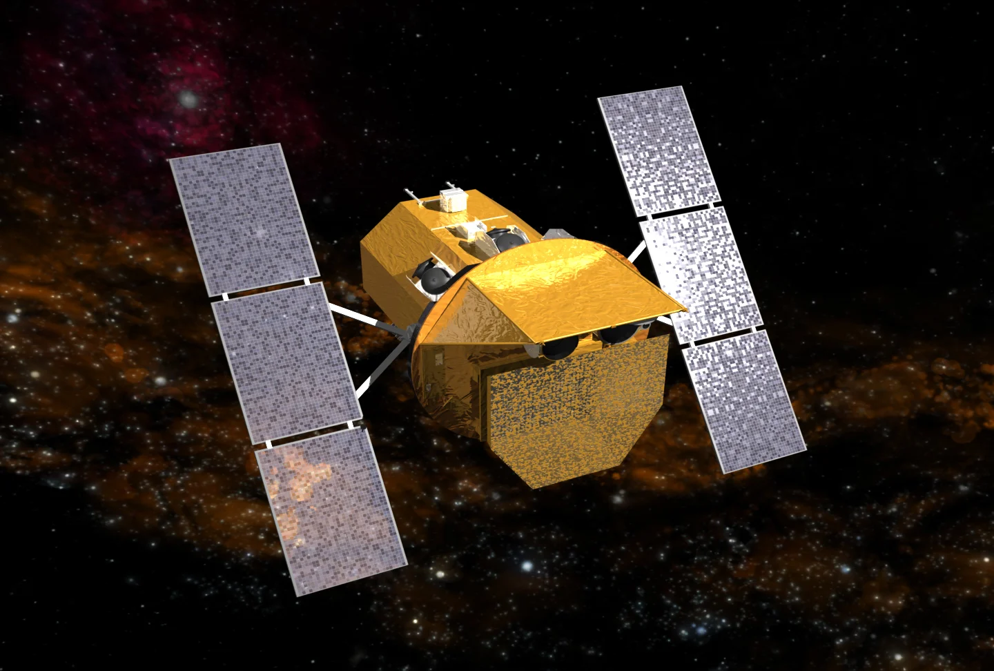 A visualization of the Neil Gehrels Swift Observatory.