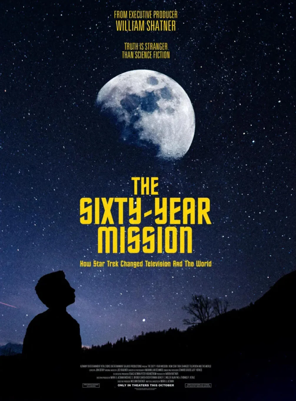 a night sky image as the backdrop of a sci-fi documentary poster