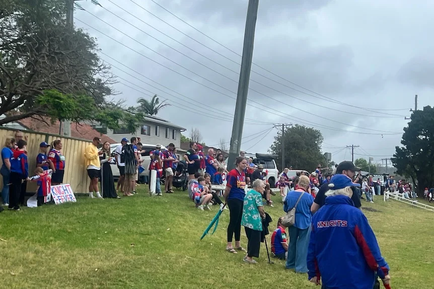 Knights supporters on an oval