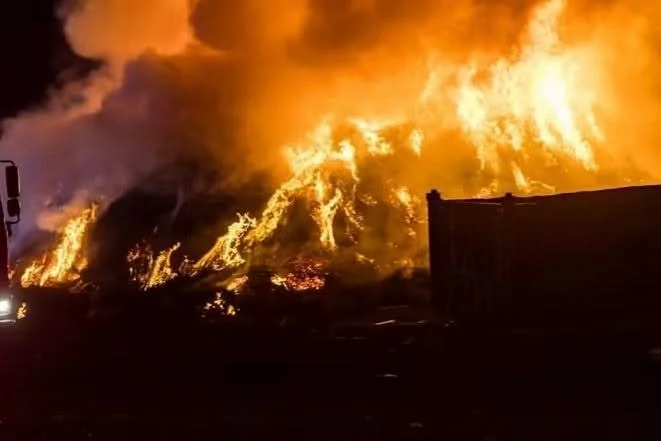 Large fire in tip area.