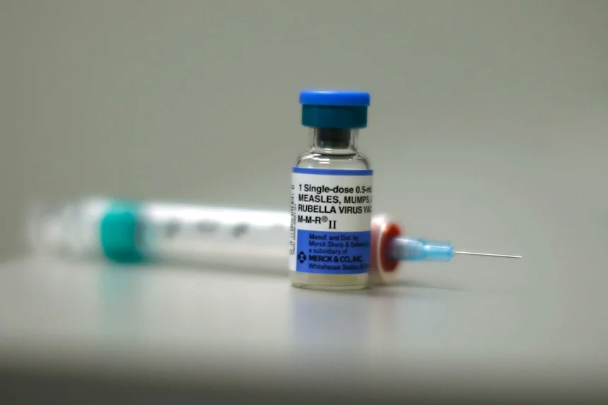 A measles vaccine is seen at Venice Family Clinic in Los Angeles, California on February 5, 2015.