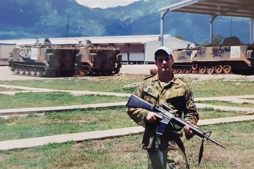 Sam Weston on deployment in East Timor in 1999.