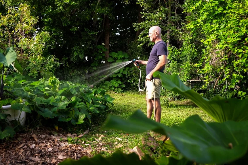 Chris watering