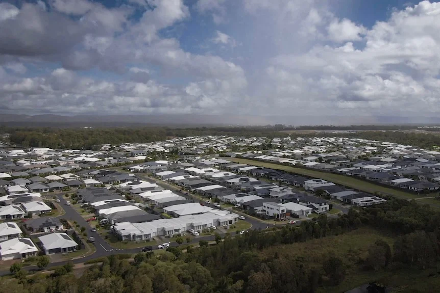 An aerial photograph of a large housing estate.