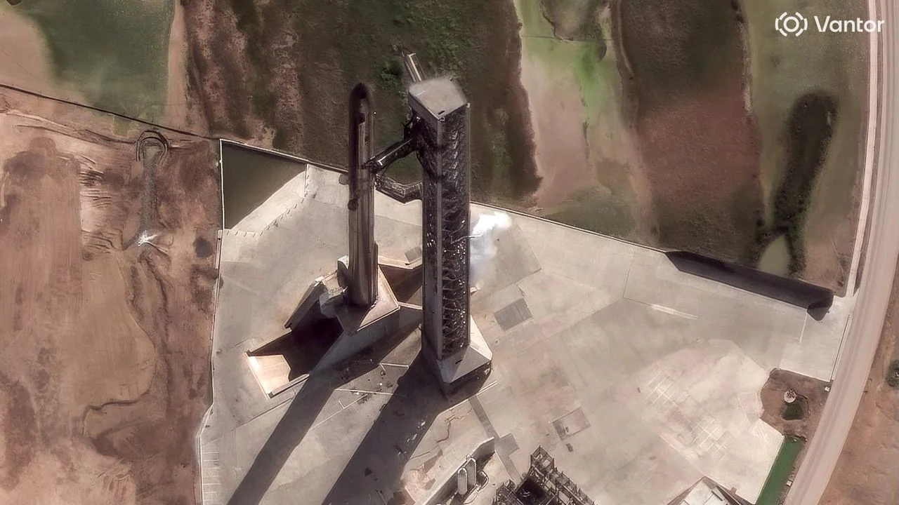 Satellite Captures Stunning Image of SpaceX's Starship V3 at Launch Pad
